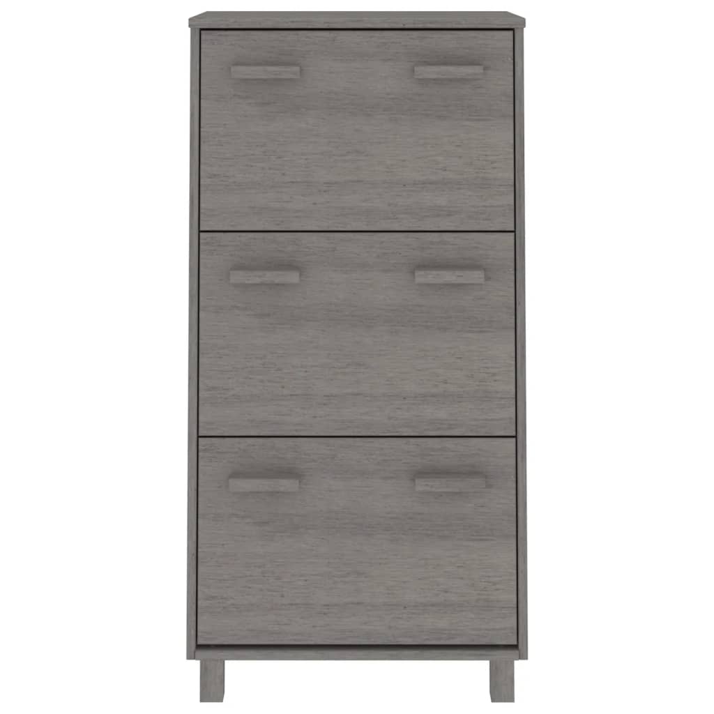 Shoe Cabinet "HAMAR" Light Grey 59.5x35x117 cm Solid Wood Pine