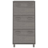 Shoe Cabinet "HAMAR" Light Grey 59.5x35x117 cm Solid Wood Pine