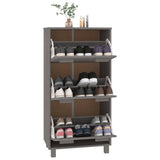 Shoe Cabinet "HAMAR" Light Grey 59.5x35x117 cm Solid Wood Pine