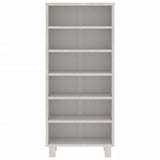 CD Cabinet "HAMAR" White 45x18x100 cm Solid Wood Pine