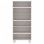 CD Cabinet "HAMAR" White 45x18x100 cm Solid Wood Pine
