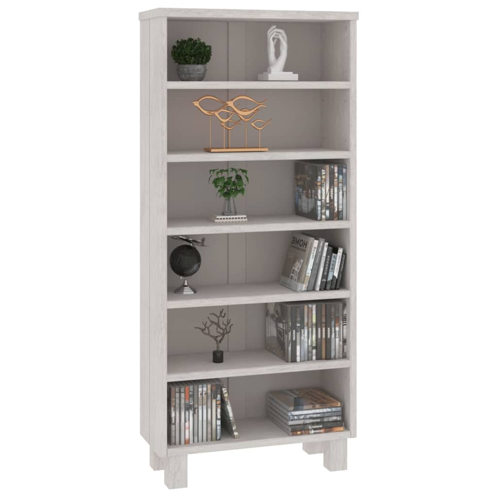 CD Cabinet "HAMAR" White 45x18x100 cm Solid Wood Pine
