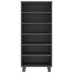 CD Cabinet "HAMAR" Dark Grey 45x18x100 cm Solid Wood Pine