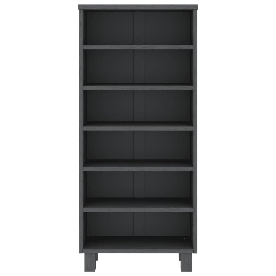 CD Cabinet "HAMAR" Dark Grey 45x18x100 cm Solid Wood Pine