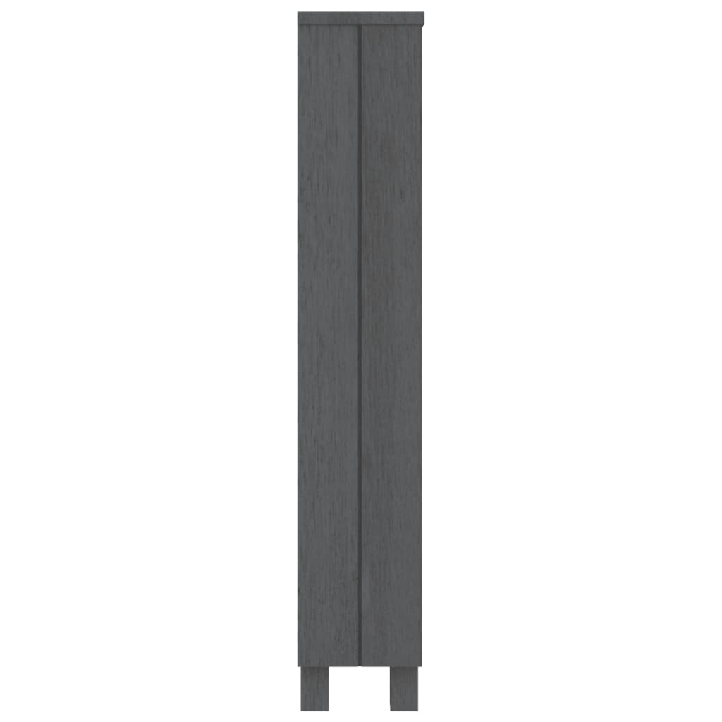 CD Cabinet "HAMAR" Dark Grey 45x18x100 cm Solid Wood Pine