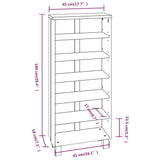 CD Cabinet "HAMAR" Dark Grey 45x18x100 cm Solid Wood Pine