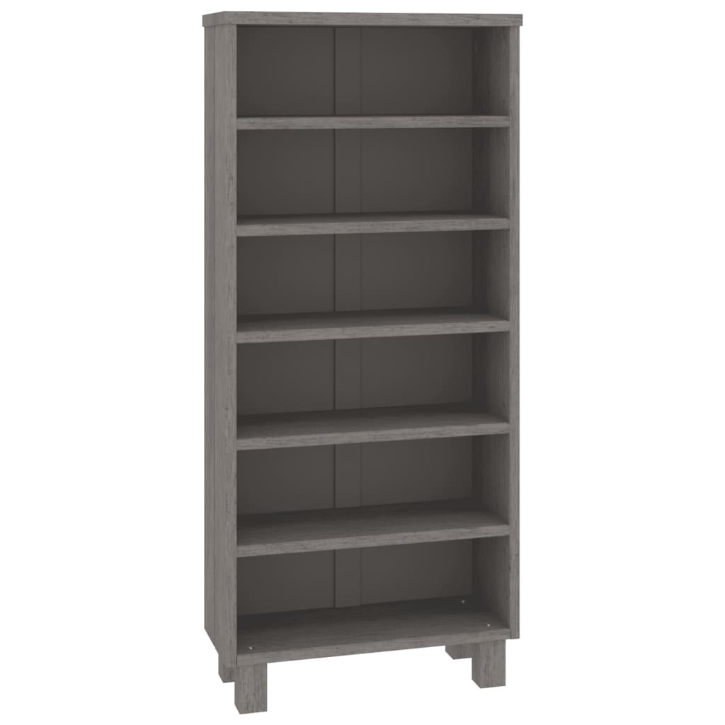 CD Cabinet "HAMAR" Light Grey 45x18x100 cm Solid Wood Pine