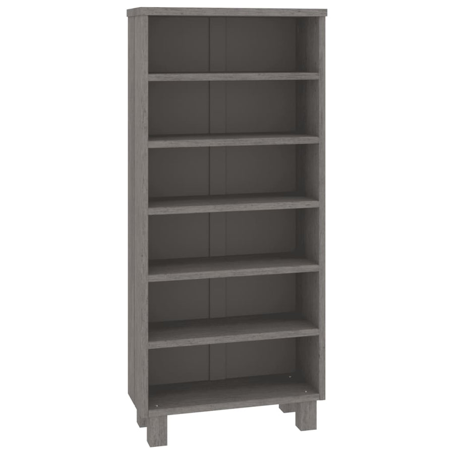CD Cabinet "HAMAR" Light Grey 45x18x100 cm Solid Wood Pine