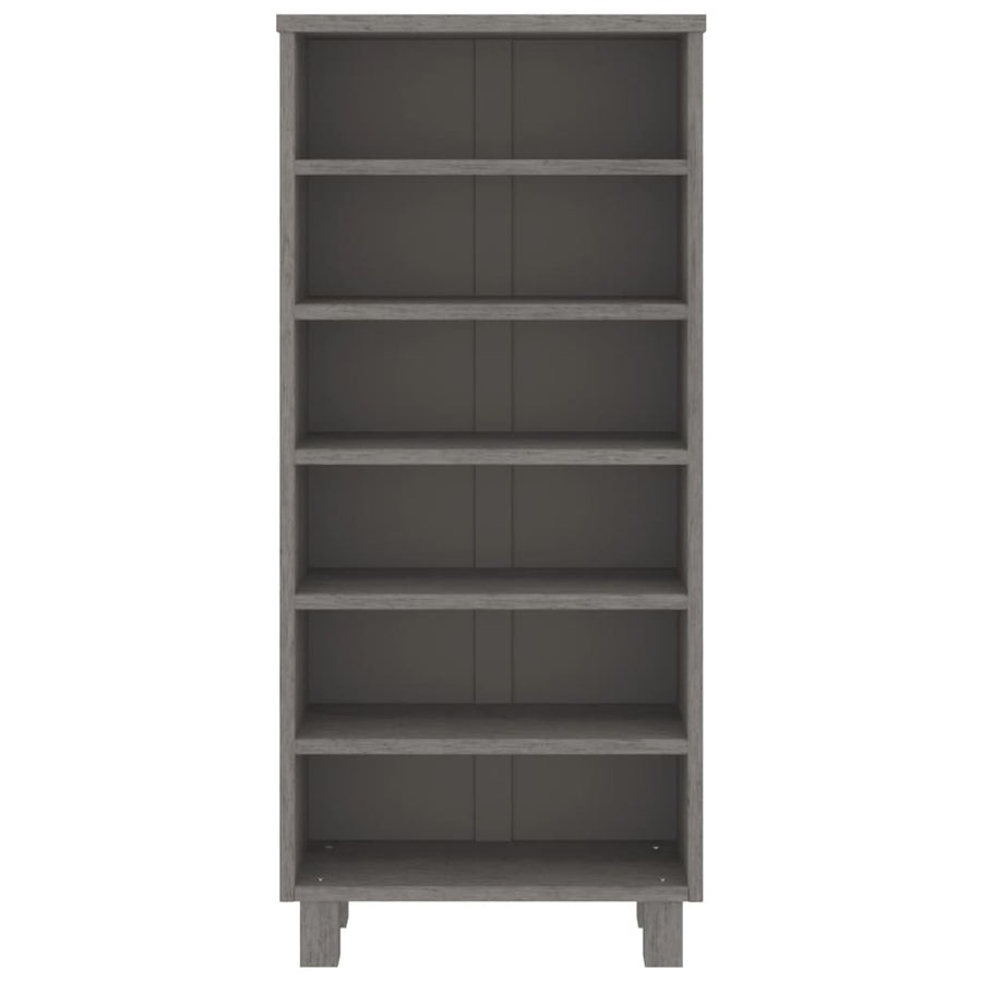 CD Cabinet "HAMAR" Light Grey 45x18x100 cm Solid Wood Pine