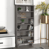 CD Cabinet "HAMAR" Light Grey 45x18x100 cm Solid Wood Pine