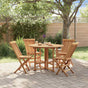 5 Piece Folding Outdoor Dining Set Solid Wood Teak