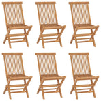 Folding Chairs 6 pcs Solid Teak Wood