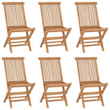 Folding Garden Chairs 6 pcs Solid Wood Teak