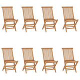 Folding Garden Chairs 8 pcs Solid Wood Teak