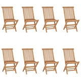 Folding Garden Chairs 8 pcs Solid Wood Teak