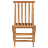Folding Garden Chairs 8 pcs Solid Wood Teak - Side View