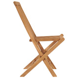 Folding Garden Chairs 8 pcs Solid Wood Teak - Rear View