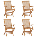 Folding Chairs 4 pcs Solid Teak Wood