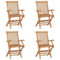 Folding Chairs 4 pcs Solid Teak Wood