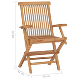 Folding Garden Chairs 4 pcs Solid Wood Teak