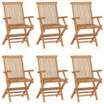 Folding Chairs 6 pcs Solid Teak Wood