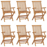Folding Garden Chairs 6 pcs Solid Wood Teak