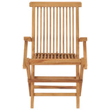 Folding Garden Chairs 6 pcs Solid Wood Teak - Side View