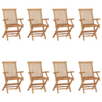 Folding Chairs 8 pcs Solid Teak Wood