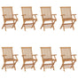 Folding Chairs 8 pcs Solid Teak Wood