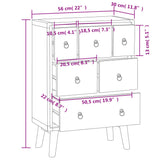 Chest of Drawers 56x30x80 cm Solid Wood Teak - Low Angle