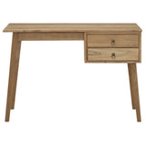 Desk with 2 Drawers 110x52x75 cm Solid Wood Teak - Front View