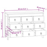 Chest of Drawers 80x30x55 cm Solid Wood Teak