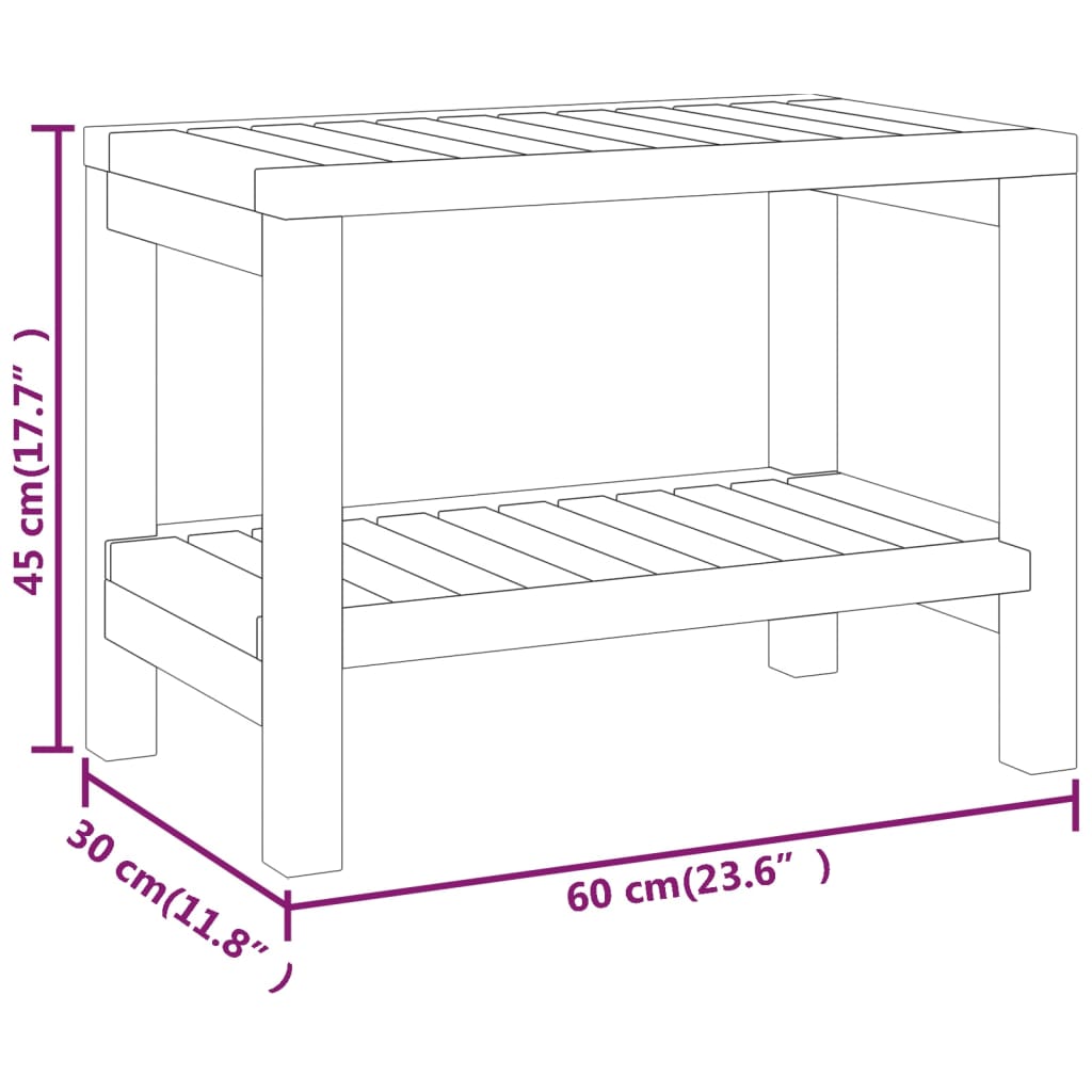 Bathroom Side Table 50x40x45 cm Solid Wood Teak