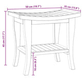 Bathroom Side Table 50x35x45 cm Solid Wood Teak - Low Angle
