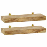 Wall Shelves 2 pcs 40x15x4 cm Solid Wood Teak - Front View