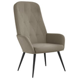 Relaxing Chair Light Grey Velvet - Front View