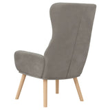 Relaxing Chair Light Grey Velvet - 45-Degree Angle