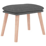 Footstool Light Grey 45x29.5x35 cm Fabric - Front View