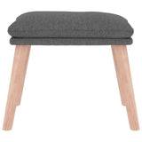 Footstool Light Grey 45x29.5x35 cm Fabric - Side View