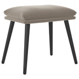Footstool Light Grey 45x29.5x35 cm Velvet - Front View