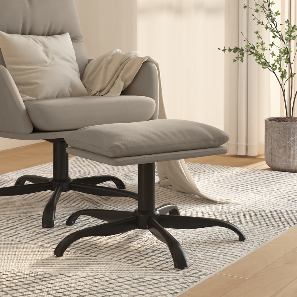 Footstool Light Grey 60x60x36 cm Velvet