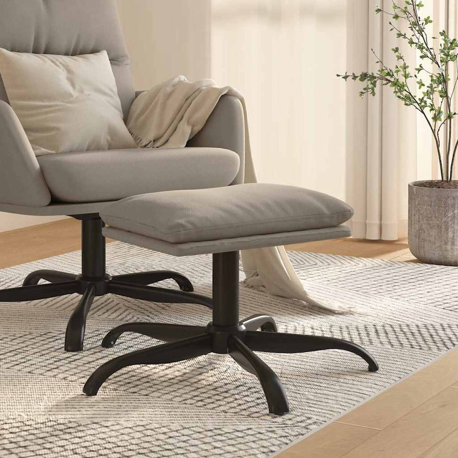 Footstool Light Grey 60x60x36 cm Velvet