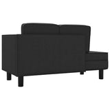 Chaise Lounge with Cushions and Bolster Black Faux Leather - 45-Degree Angle