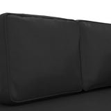 Chaise Lounge with Cushions and Bolster Black Faux Leather - Rear View