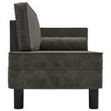 Chaise Lounge with Cushions and Bolster Dark Grey Velvet - Top-Down View
