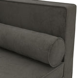 Chaise Lounge with Cushions and Bolster Dark Grey Velvet - Close-Up Angle