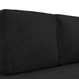 Chaise Lounge with Cushions and Bolster Black Velvet - Rear View