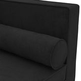 Chaise Lounge with Cushions and Bolster Black Velvet - Close-Up Angle