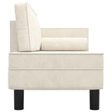 Chaise Lounge with Cushions and Bolster Cream Velvet