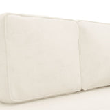 Chaise Lounge with Cushions and Bolster Cream Velvet